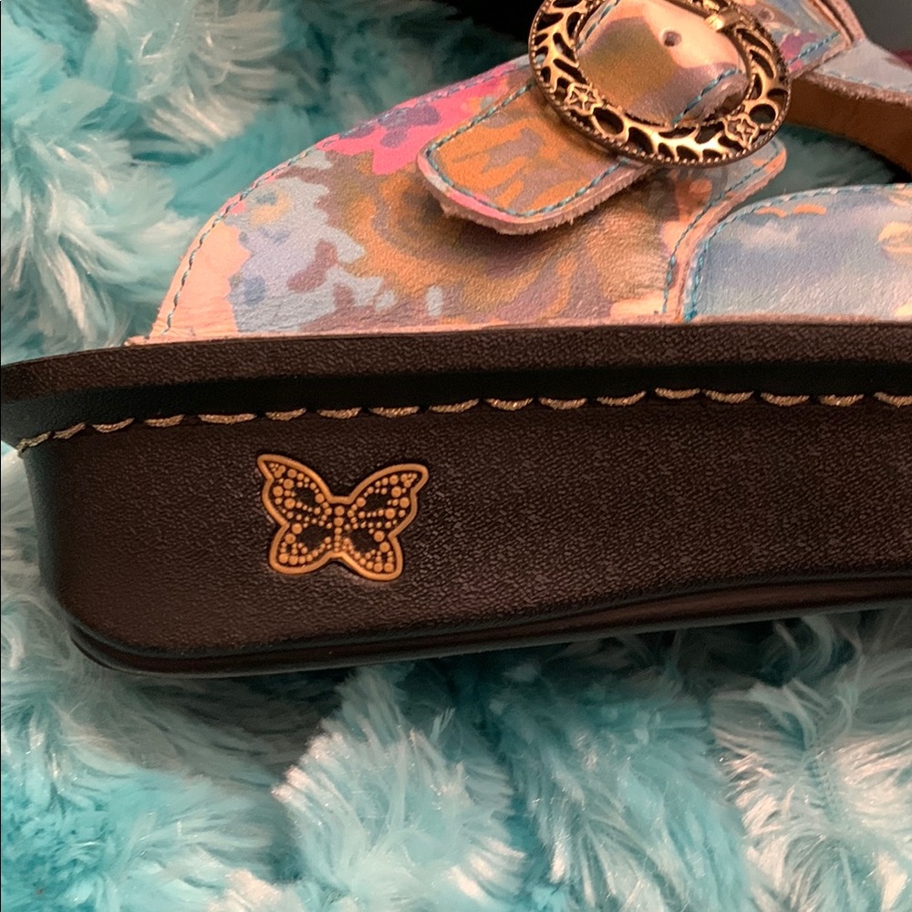 Alegria Floral Blue Mary Jane Clogs - Picture 7 of 8